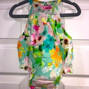 NWOT BABY STARTERS Baby Girl Onesie Bodysuit Outfit Size 9 Months Floral Lace